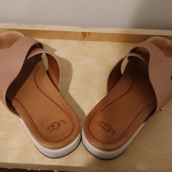 Ugg Leather Cross Slides - Size 8 - Picture 4 of 5